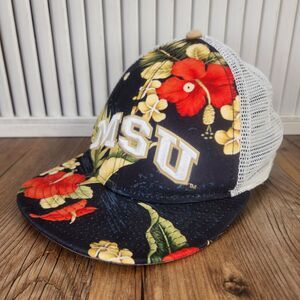 The Game MSU Bobcats Trucker Hat Cap Snapback Hawaiian Floral Montana State Mesh